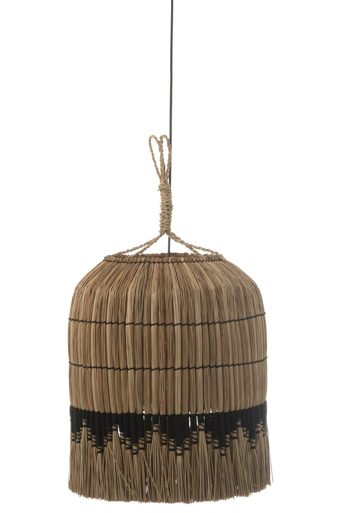 Pendant lamp cord set natural/black seagrass