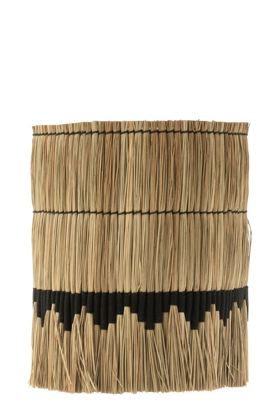 Lampenkap draad patroon zeegras naturel/zwart groot