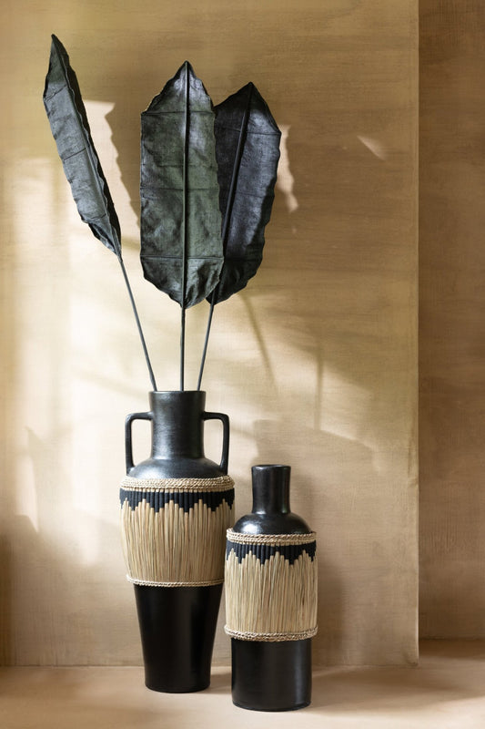 Vase Pattern Terracota/Seagrass Black/Natural