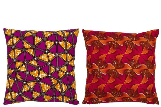 Cushion Pattern Shapes Fabric Mix Assortment Of 2