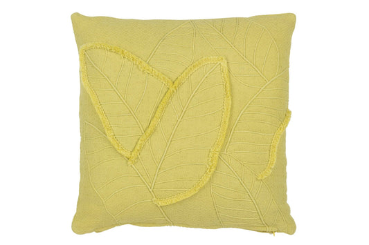 Cushion Leaves Cotton Lemon Green