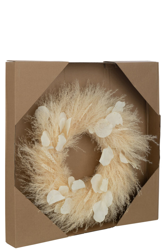 Wreath Dried Plants/Leaves Natural Large