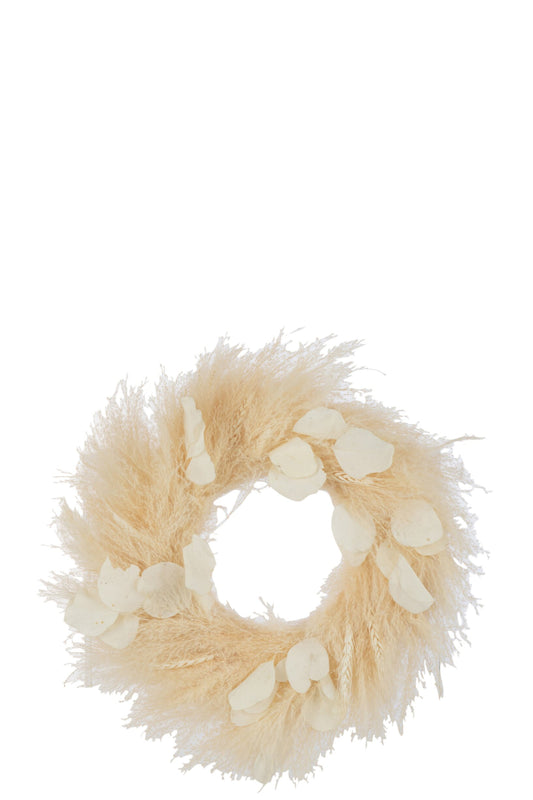 Wreath Dried Plants/Leaves Natural Large