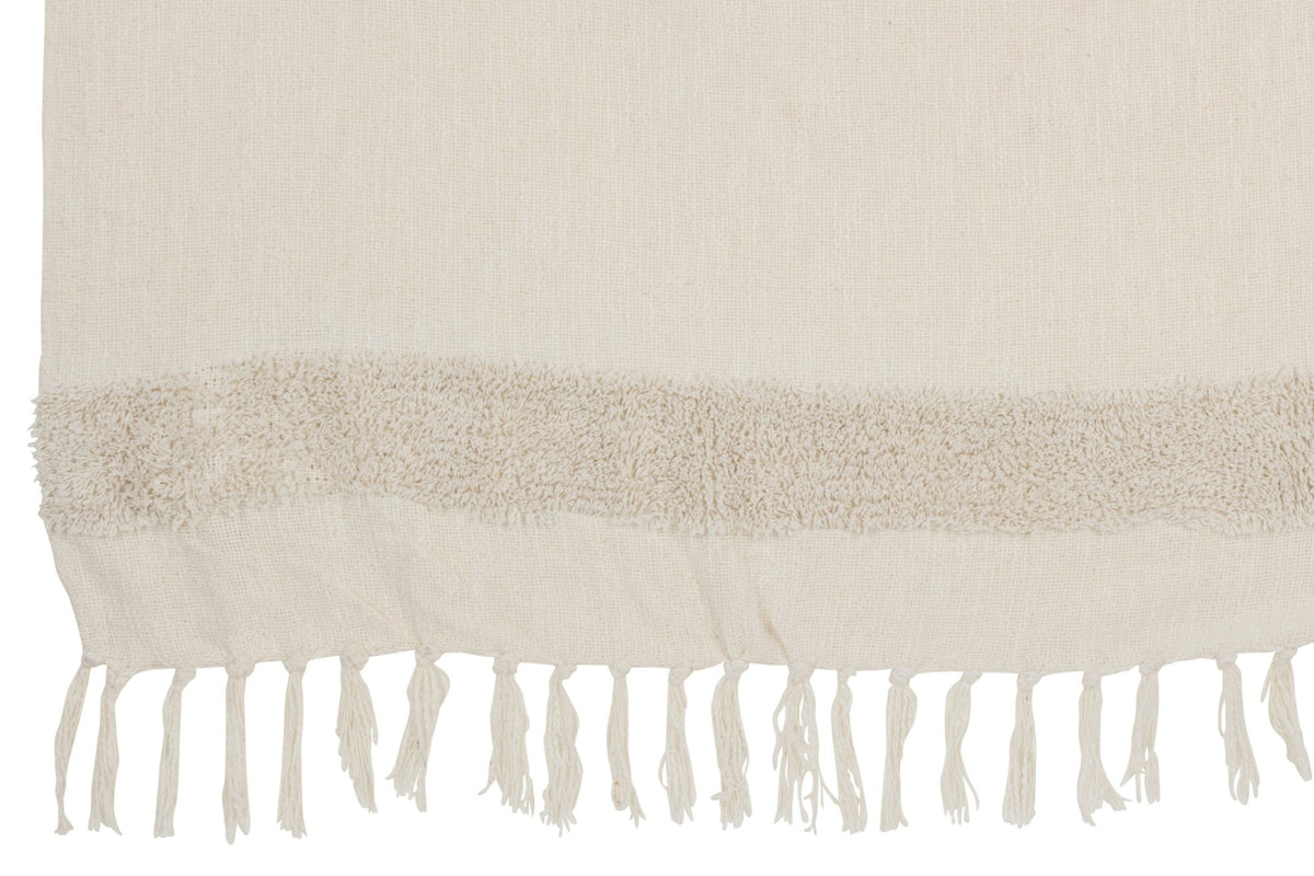 Plaid Diamonds+Fringes Cotton/Sequin White/Gold