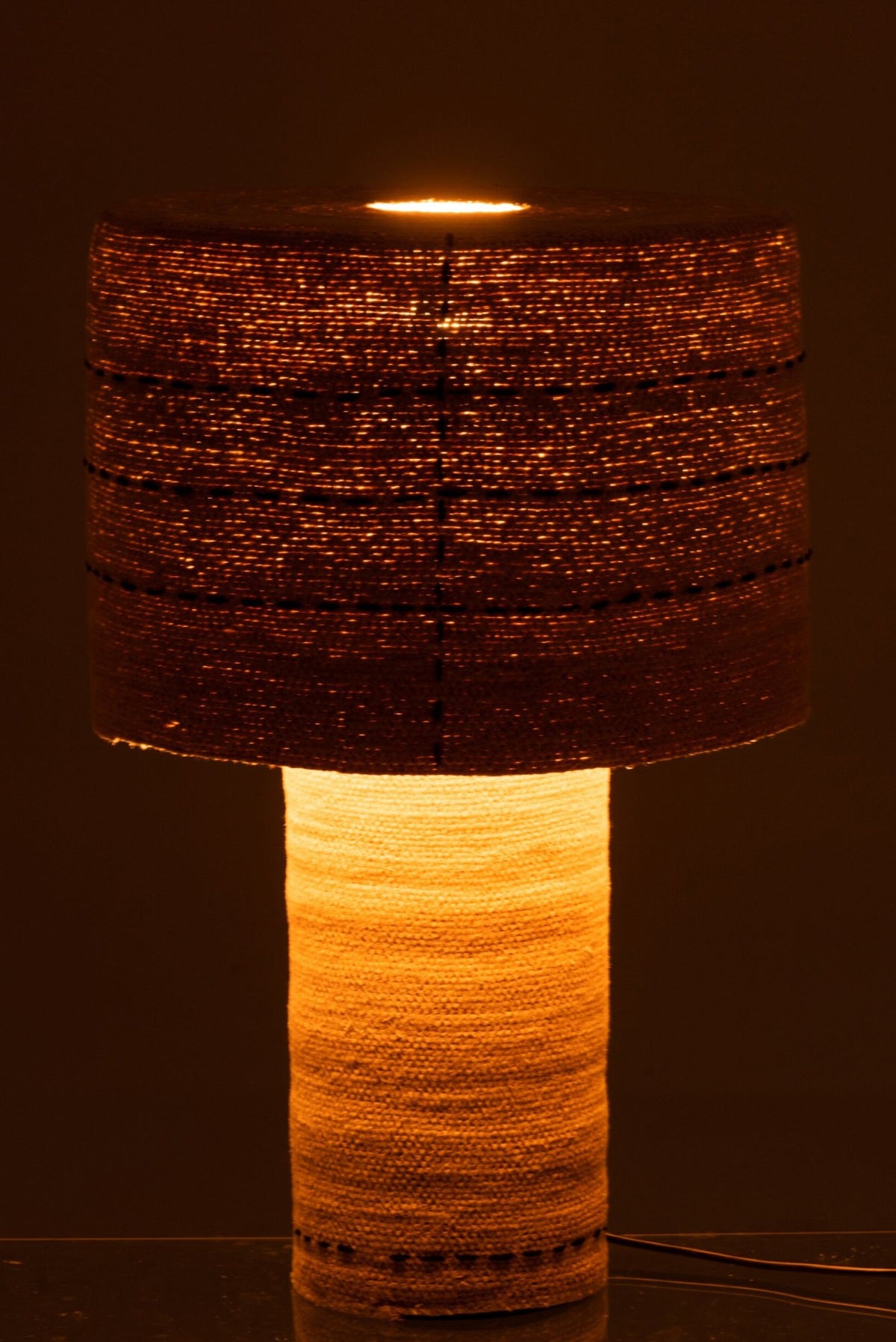Table lamp dotted lines seagrass natural/black