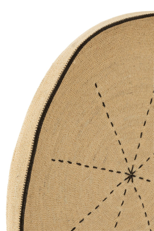 Tray Wall Decoration Star Dotted Lines Seagrass Natural/Black