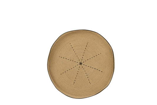 Tray Wall Decoration Star Dotted Lines Seagrass Natural/Black