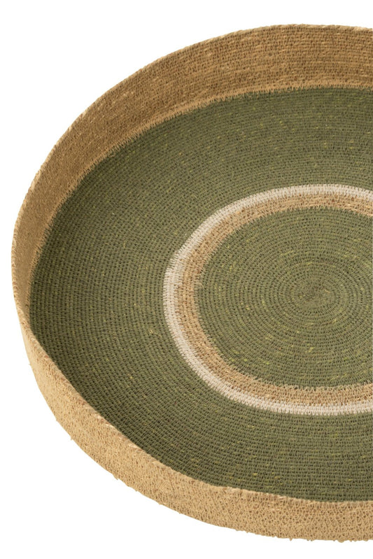 Tray Round+Circles Seagrass Green/Natural