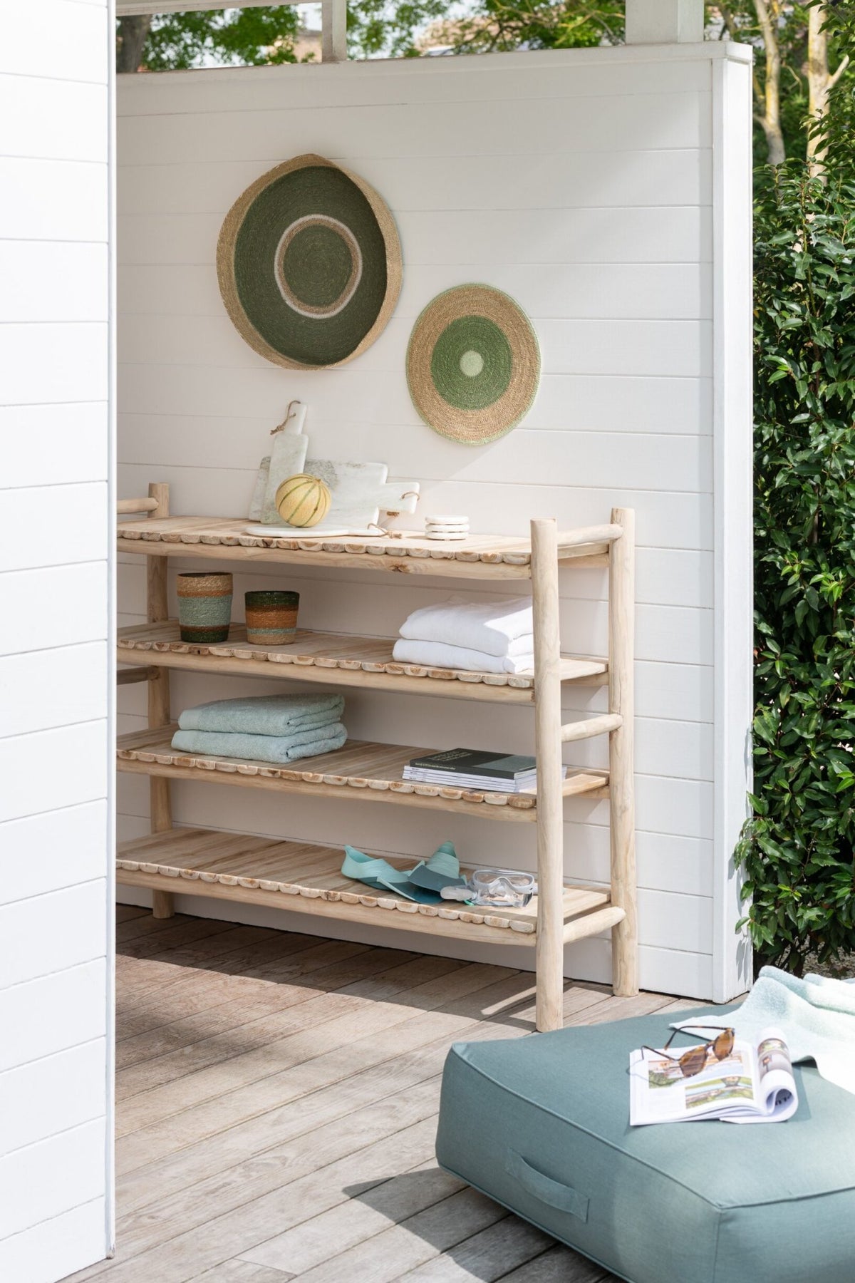 Tray Round+Circles Seagrass Green/Natural