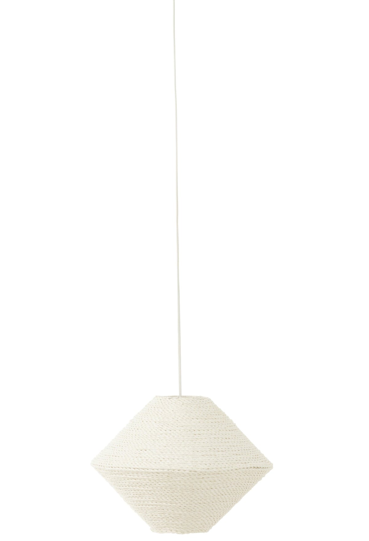 Small white UFO raffia pendant lamp