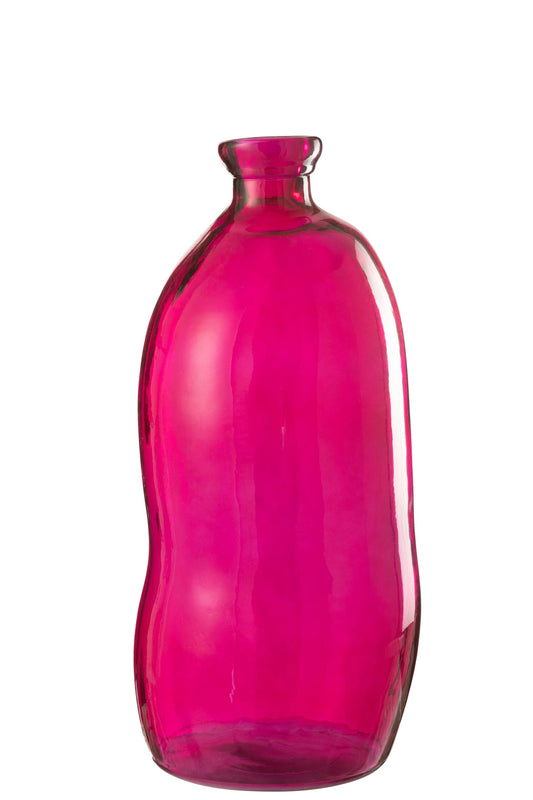 Vase Oval Glass Fuschia