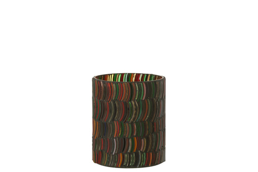 Windlicht Mozaiek Curve Glas Mix Medium