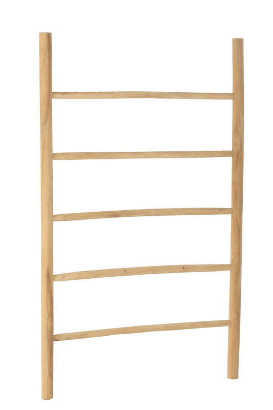 Ladder 5 Steps Teak Wood Natural