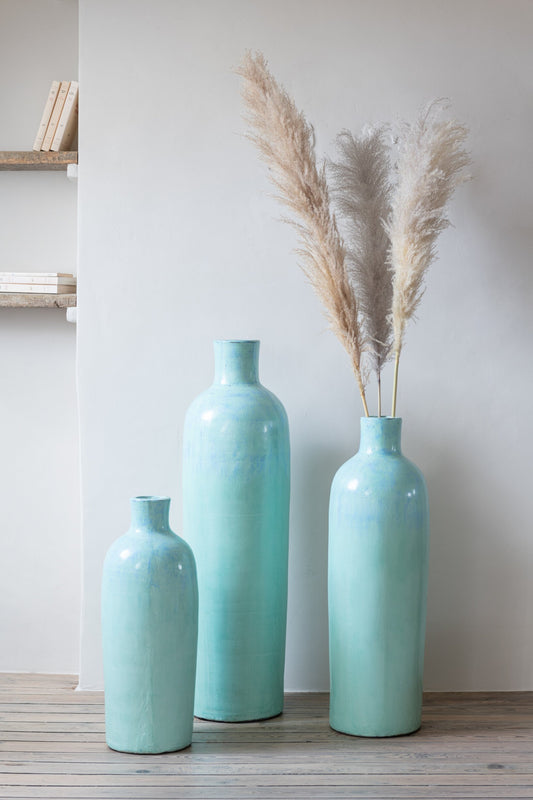 Vase Justine Terracotta Blue Medium