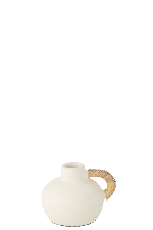Vase Pot Leo Terracotta White/Natural