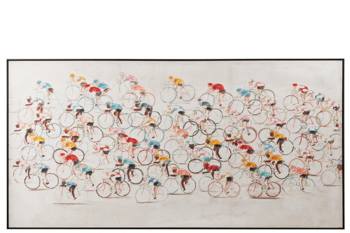 Painting Cyclists Canvas/Paint Mix