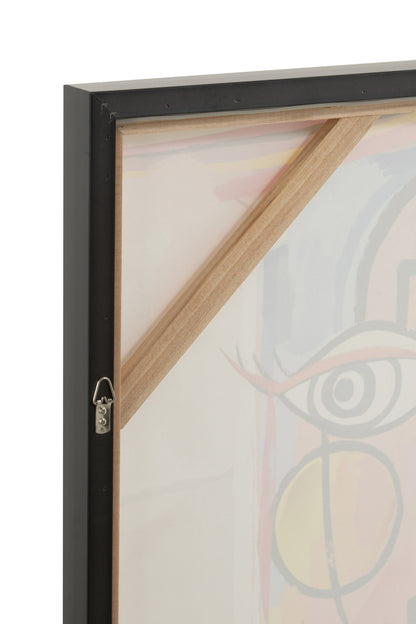 Wall Decoration Abstract Faces Canvas/Paint Mix Assortment Of 2