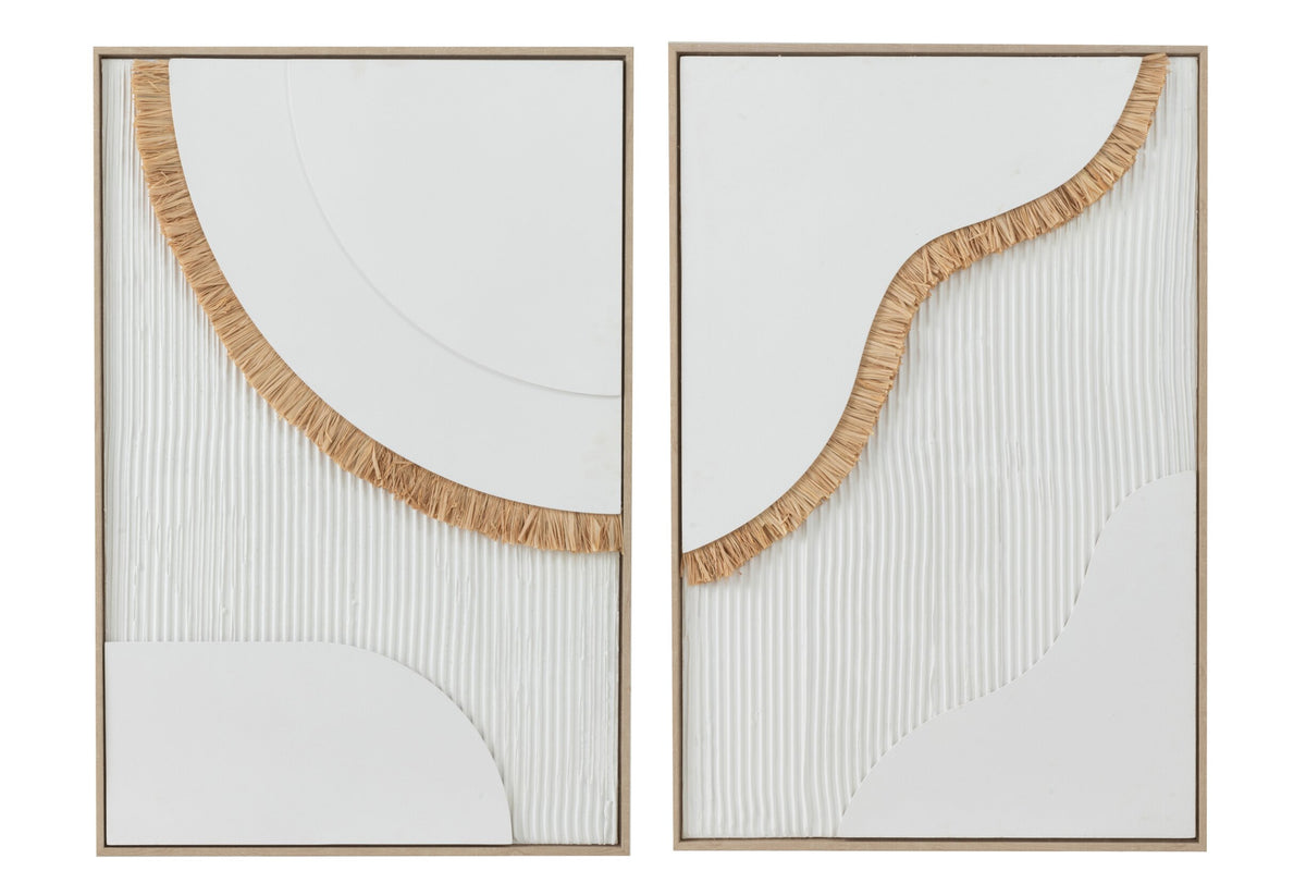 Painting Straw Canvas White Assortment Of 2