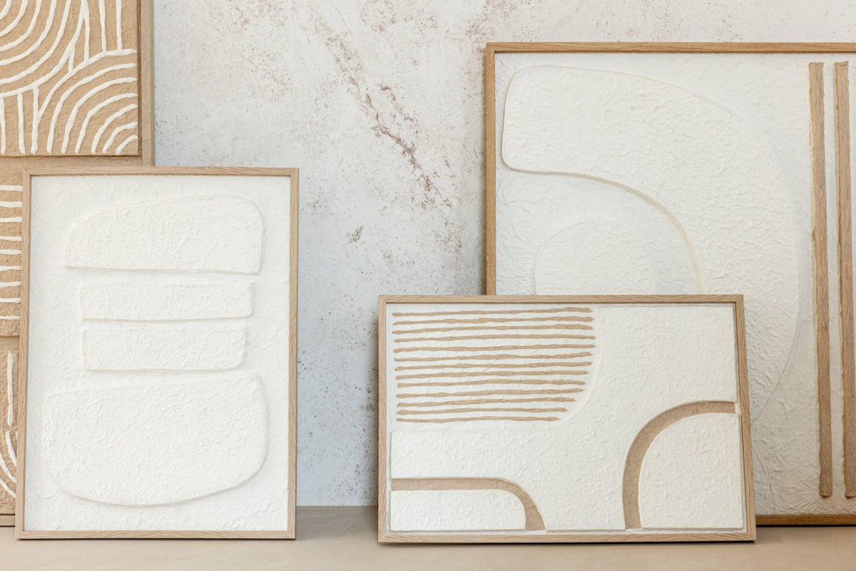 Painting Thibault Paper White/Beige
