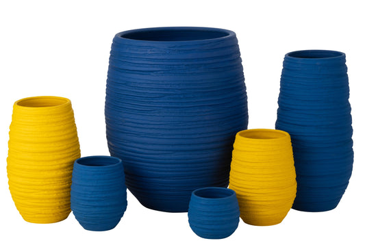 Flowerpot Fiesta Ceramic Blue Large