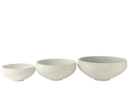 Set Of 3 Dish Fiber Clay White