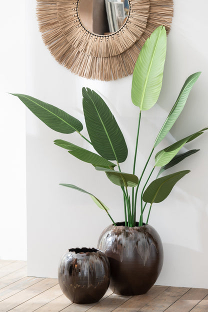 Flower Pot Ceramic Brown Medium