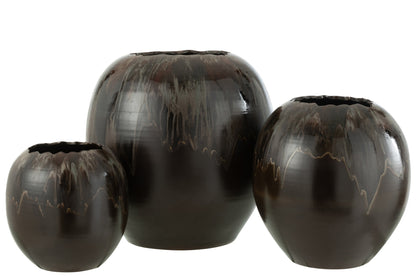 Flower Pot Ceramic Brown Large