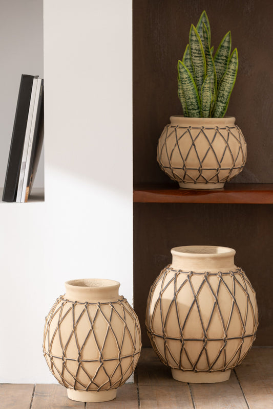 Flowerpot Berber Cement Beige Large