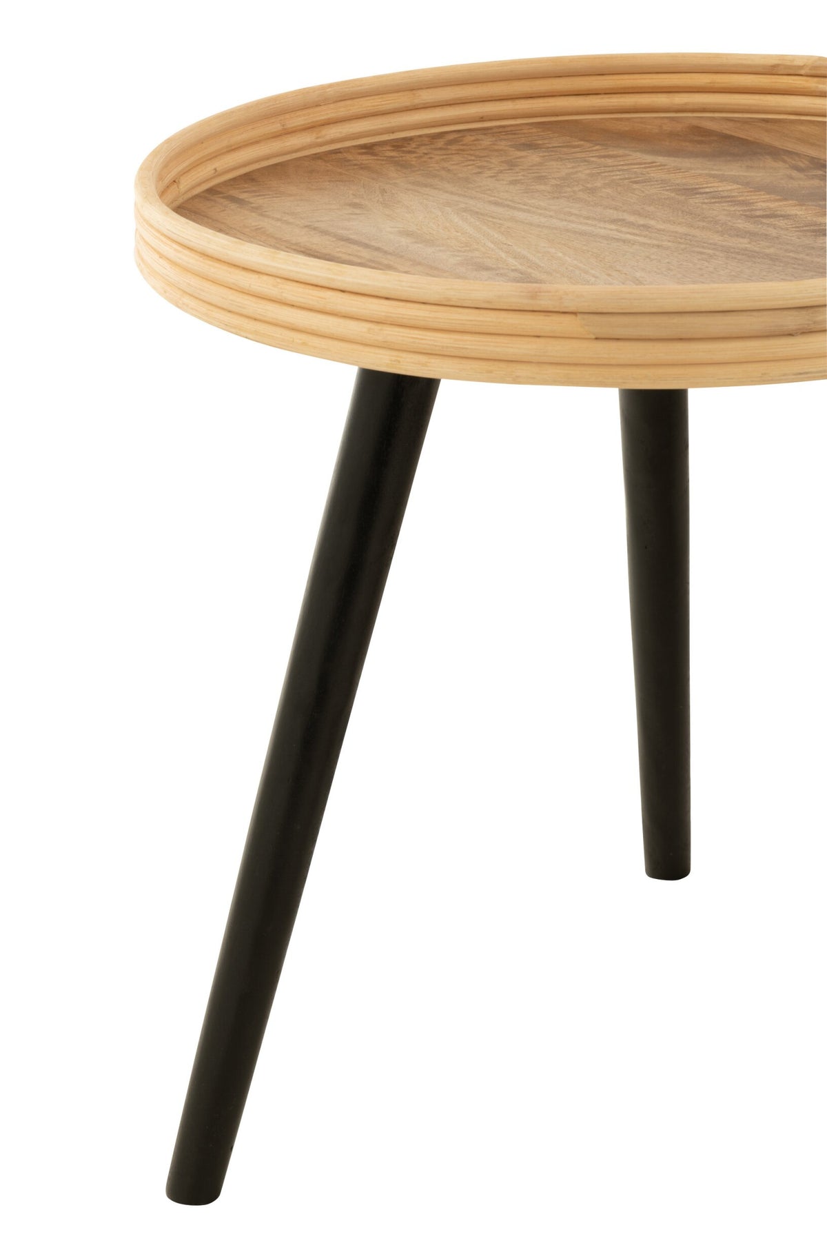 Set Of 3 Coffee Table Round Mango Wood Natural
