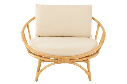Chair+Cushion Rattan/Textile Natural/White