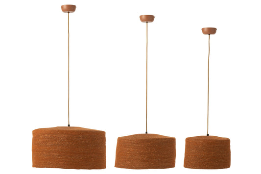 Set van 3 hanglamp Moonj gras roest