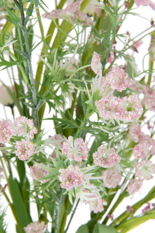 Bouquet Mix Flowers Artificial Pink