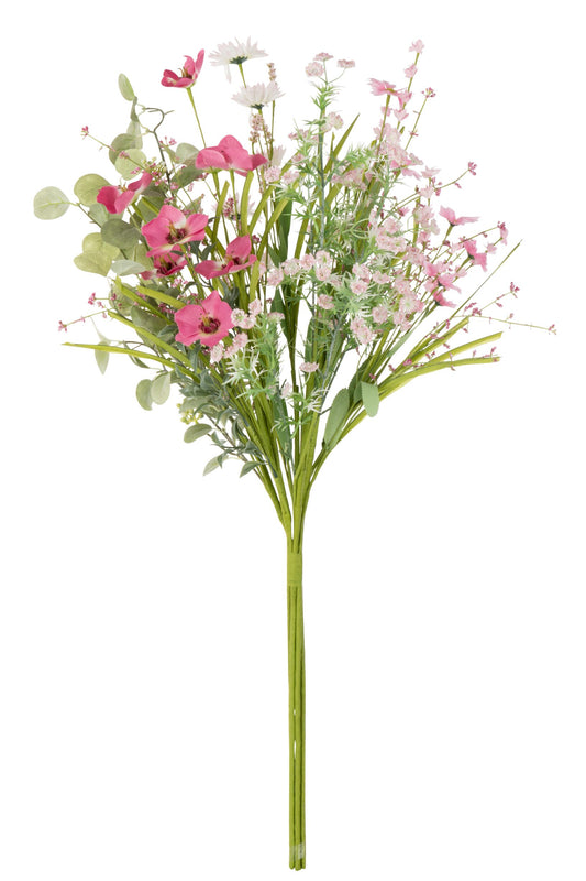 Bouquet Mix Flowers Artificial Pink