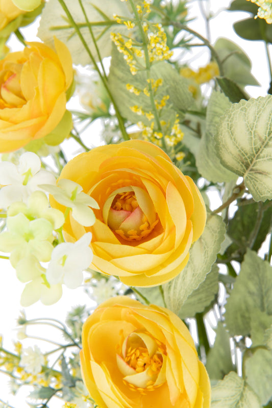 Bouquet Mix Flowers Artificial Yellow