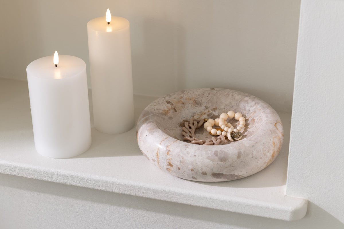 Petit bol rond bas en marbre beige