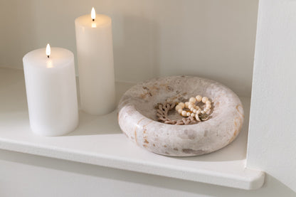Petit bol rond bas en marbre beige