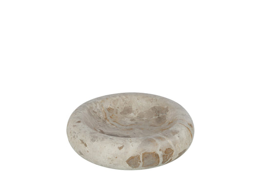 Kom rond laag marmer beige klein
