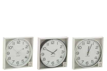 Wall Clock Round Plasticwhite/Black Large Assortment Of 3