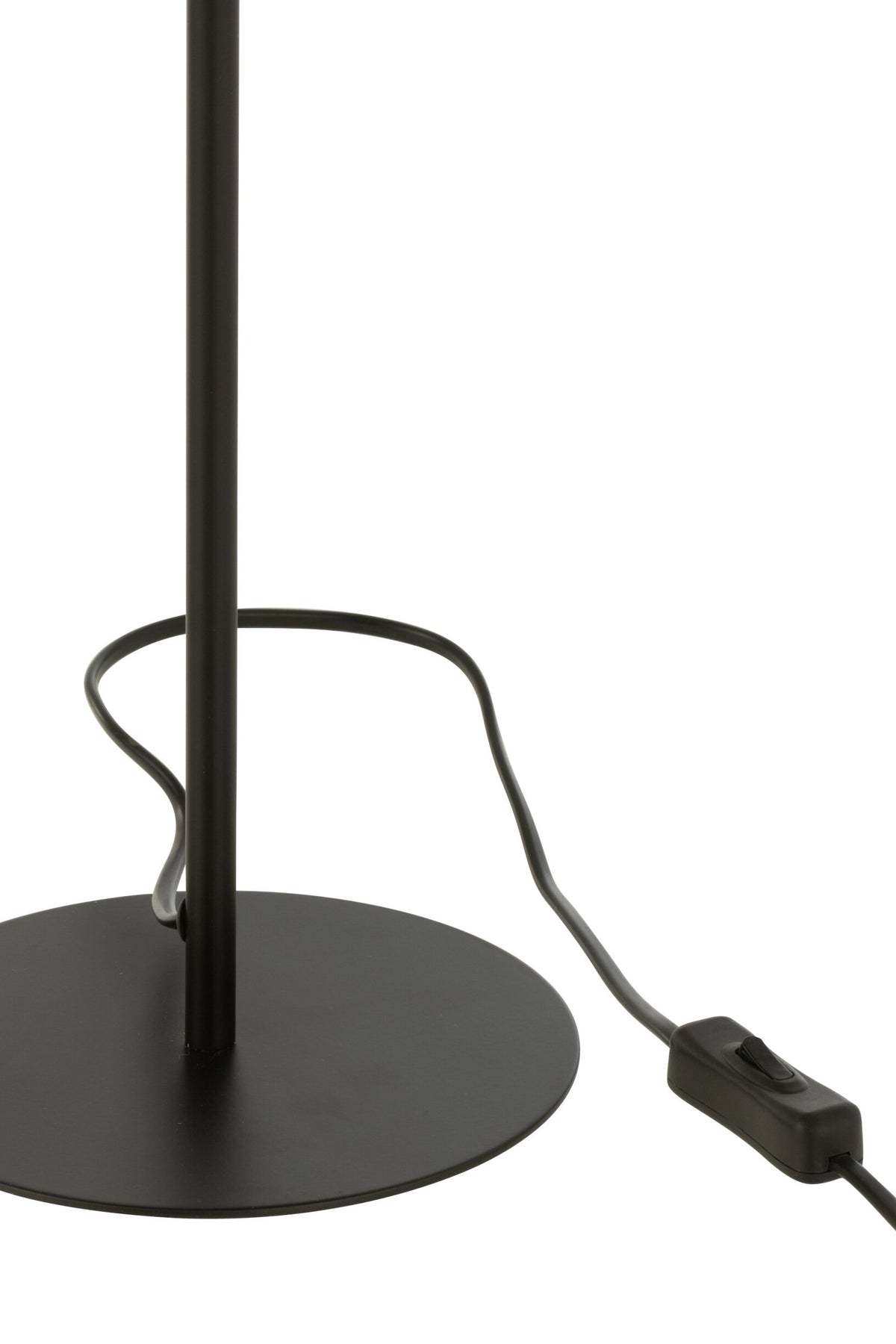 Table lamp metal/rattan black/natural