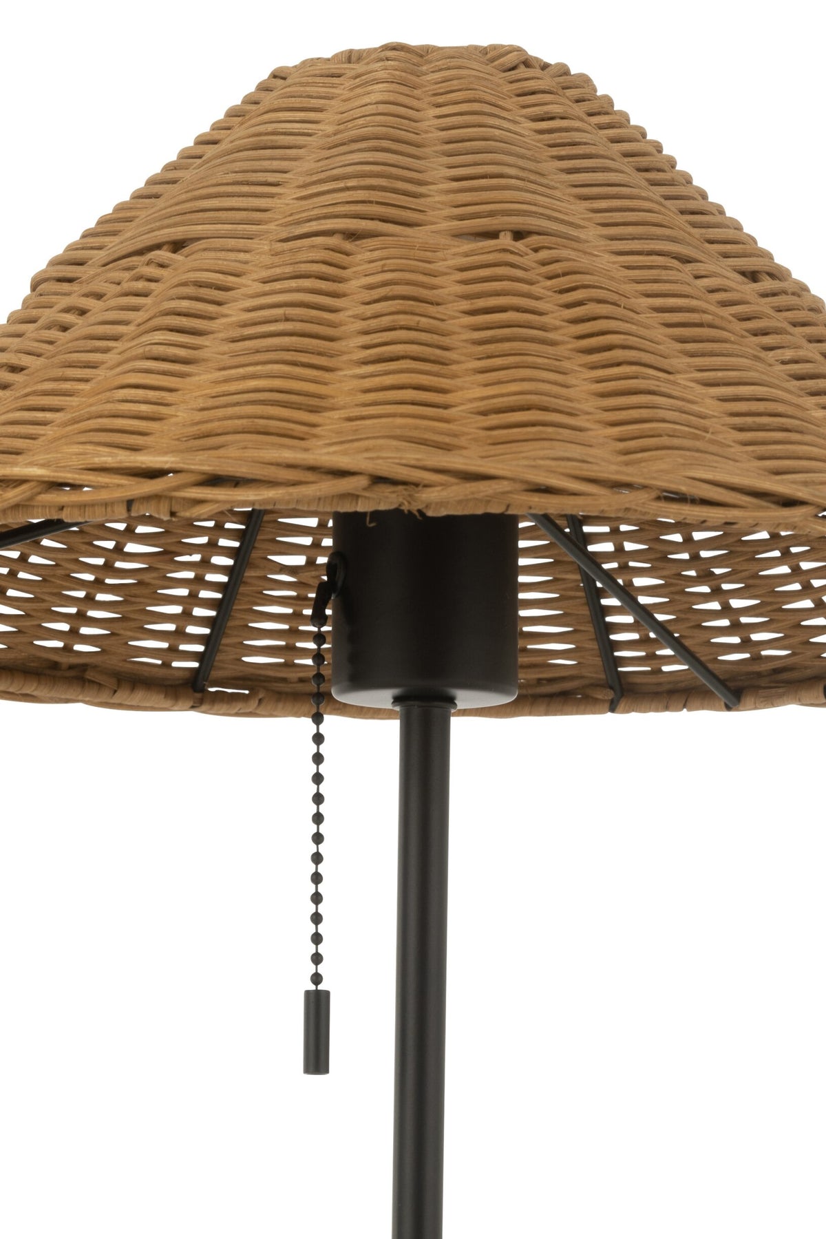 Table lamp metal/rattan black/natural