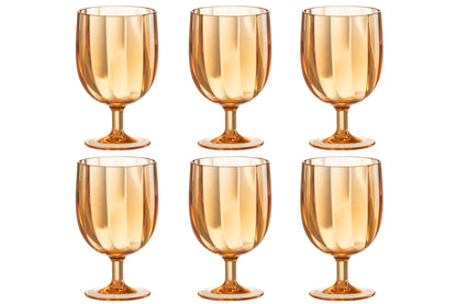 Set van 6 stuks wijnglas kunststof oranje
