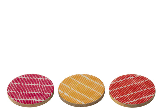 Set van 4 onderzetter mango hout mix assortiment van 3