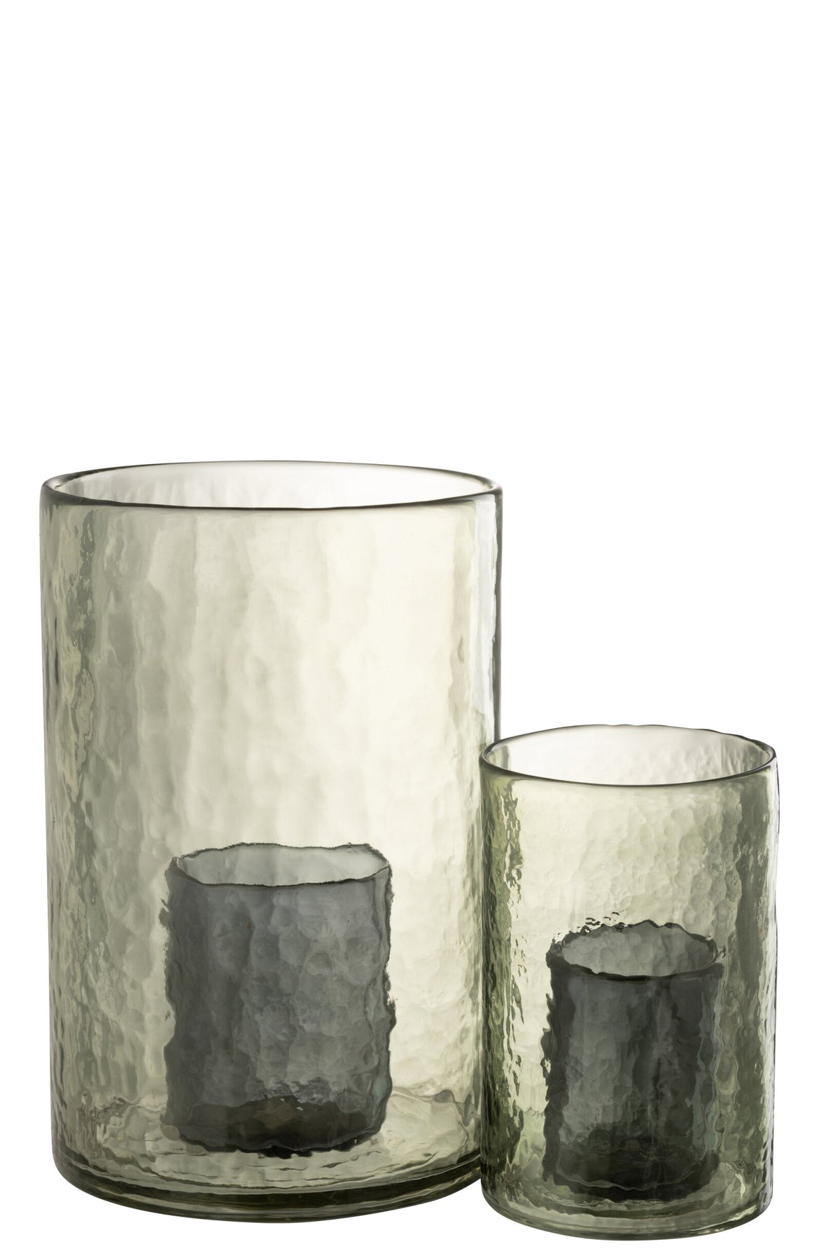 Windlicht Dubbel Glas Groen Large