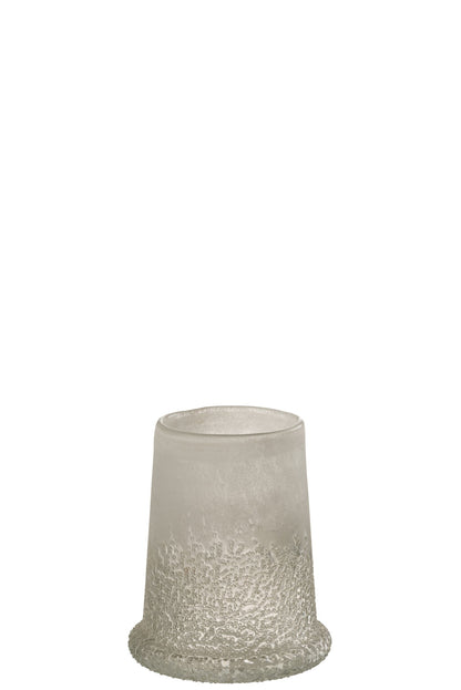 Windlicht Suiker Glas Wit Medium