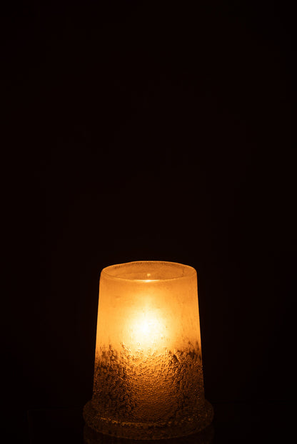 Windlicht Suiker Glas Wit Medium