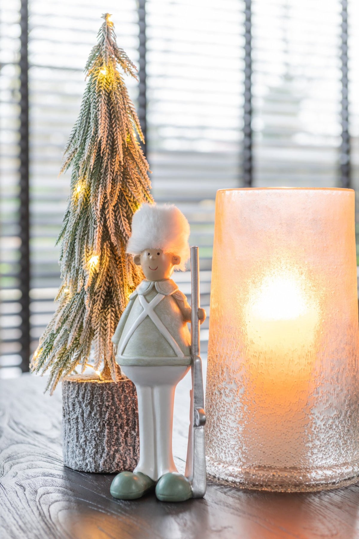 Windlicht Suiker Glas Wit Medium