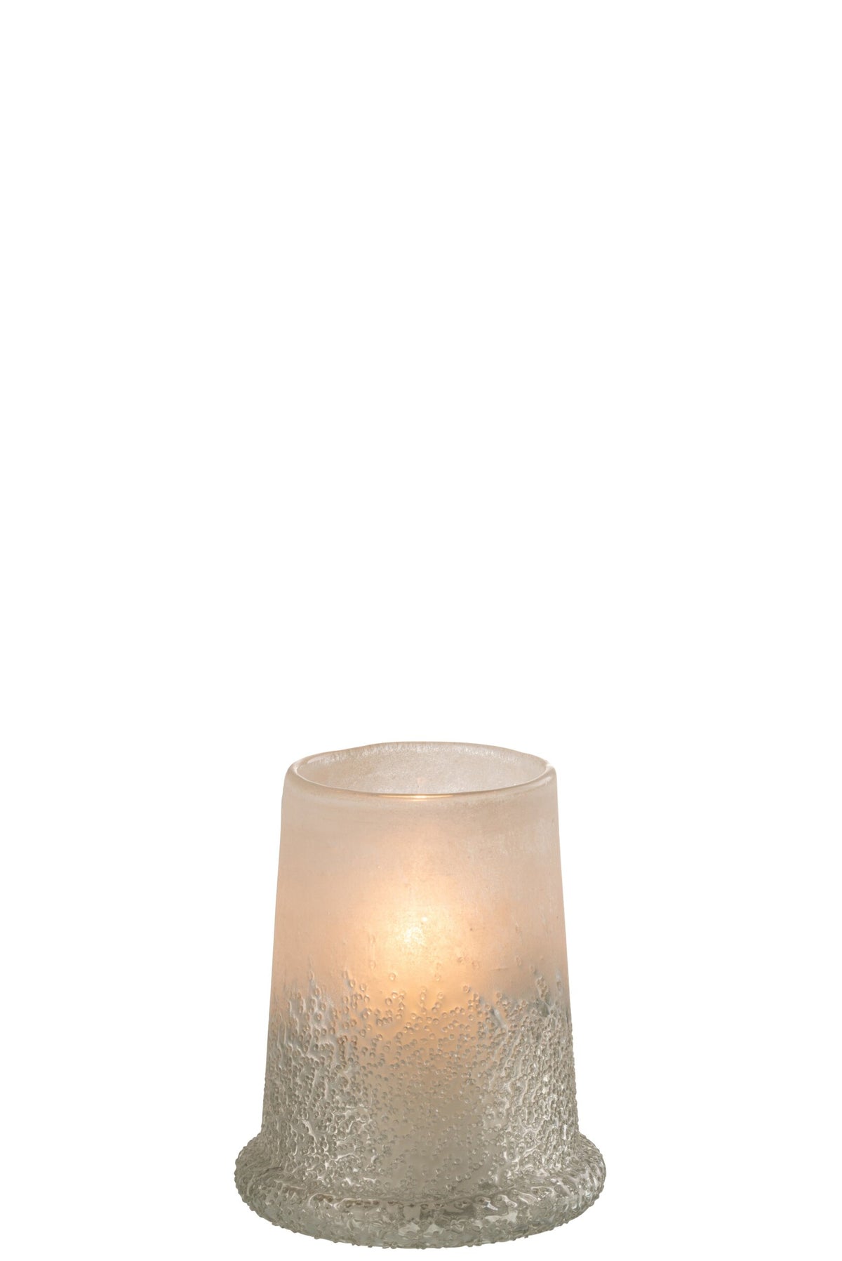 Windlicht Suiker Glas Wit Medium