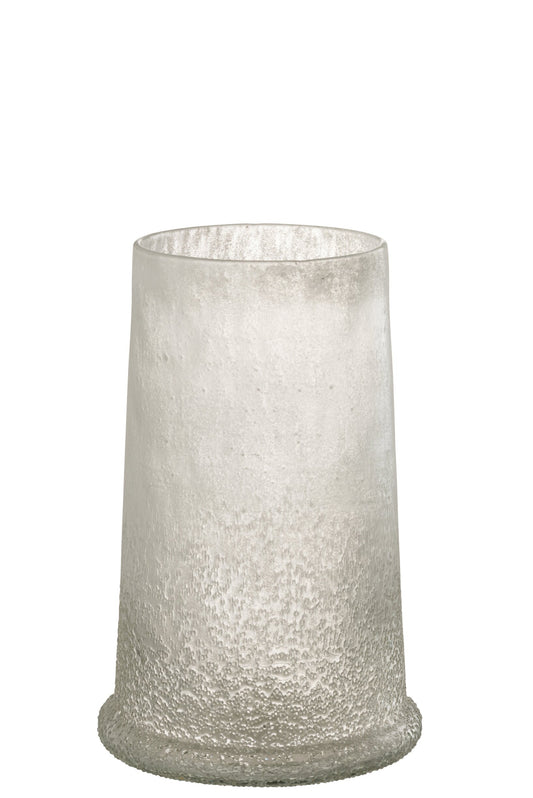 Windlicht Suiker Glas Wit Large