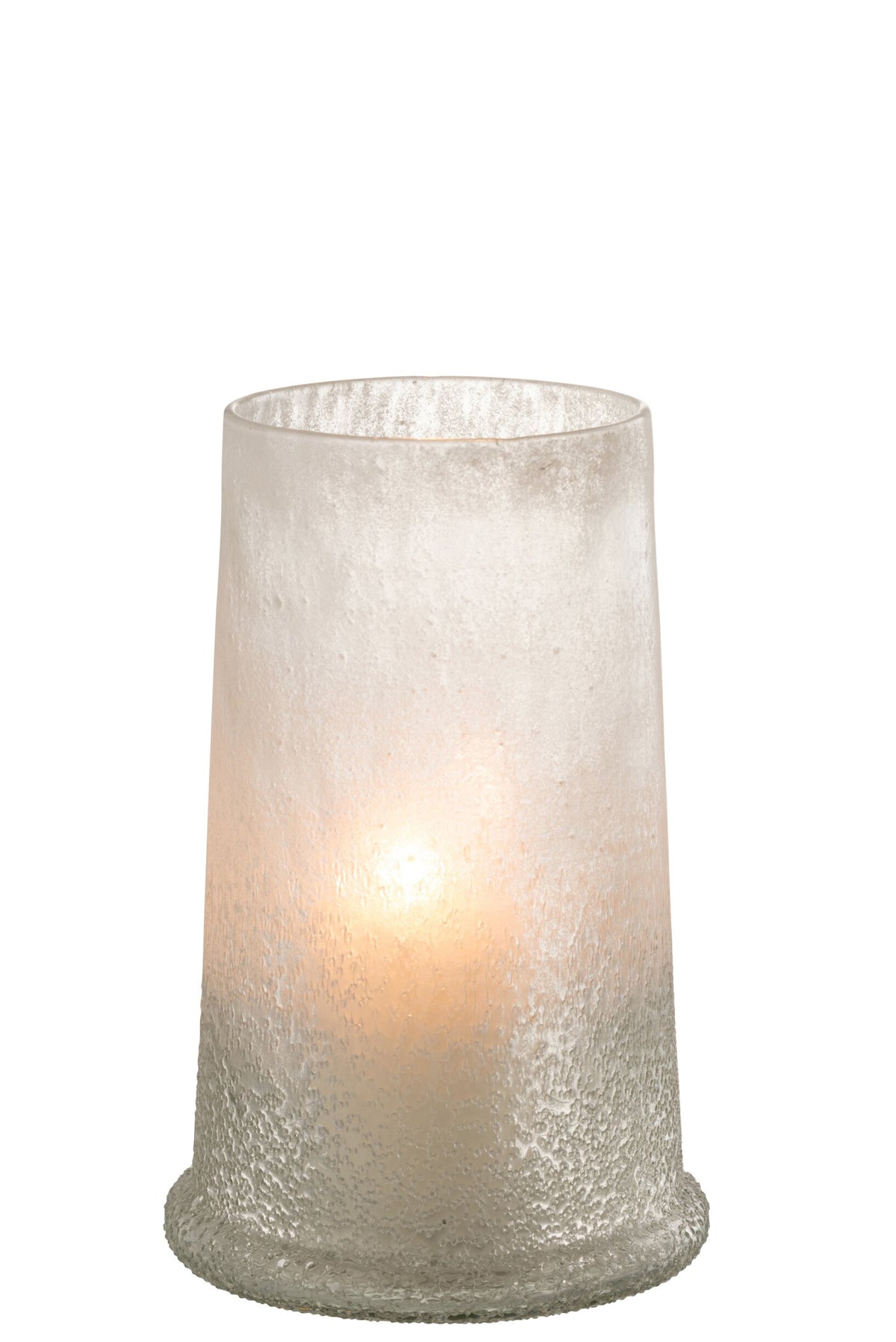 Windlicht Suiker Glas Wit Large