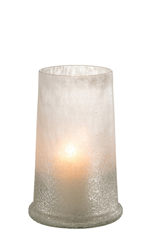Windlicht Suiker Glas Wit Large